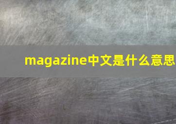 magazine中文是什么意思