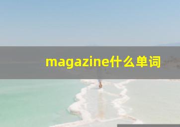 magazine什么单词