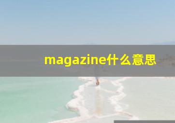 magazine什么意思