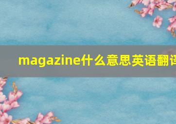 magazine什么意思英语翻译