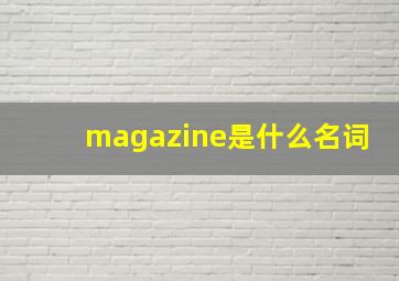 magazine是什么名词