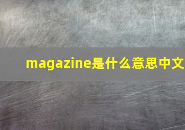 magazine是什么意思中文