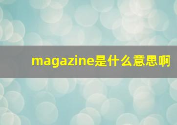 magazine是什么意思啊