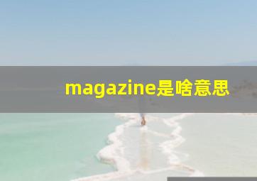 magazine是啥意思