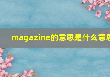 magazine的意思是什么意思