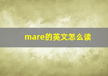 mare的英文怎么读