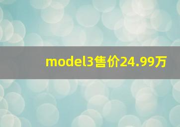 model3售价24.99万