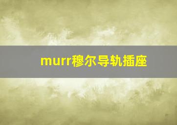 murr穆尔导轨插座