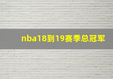 nba18到19赛季总冠军