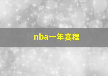 nba一年赛程