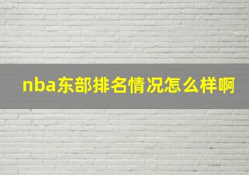 nba东部排名情况怎么样啊