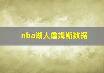 nba湖人詹姆斯数据