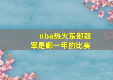 nba热火东部冠军是哪一年的比赛