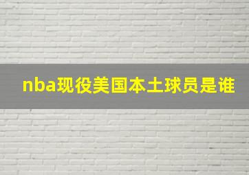 nba现役美国本土球员是谁