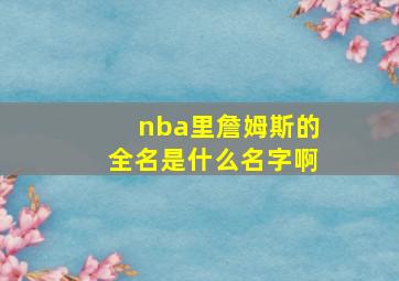 nba里詹姆斯的全名是什么名字啊