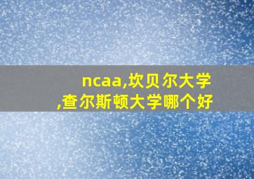 ncaa,坎贝尔大学,查尔斯顿大学哪个好