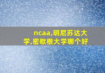 ncaa,明尼苏达大学,密歇根大学哪个好