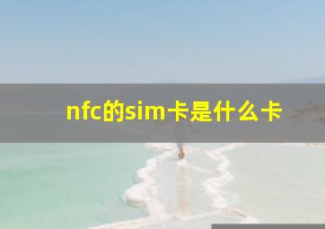 nfc的sim卡是什么卡