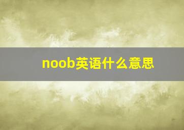 noob英语什么意思