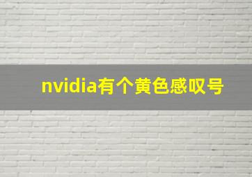 nvidia有个黄色感叹号