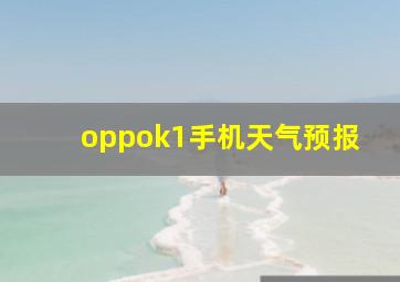 oppok1手机天气预报