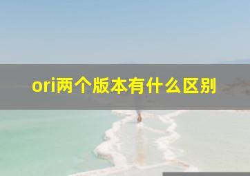 ori两个版本有什么区别