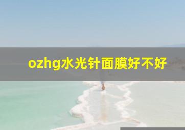 ozhg水光针面膜好不好