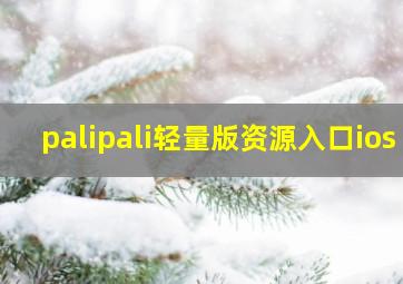 palipali轻量版资源入口ios