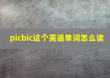 picbic这个英语单词怎么读