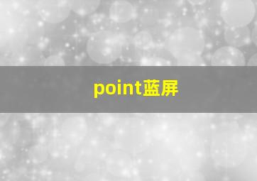 point蓝屏