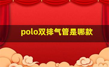 polo双排气管是哪款