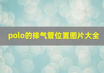 polo的排气管位置图片大全