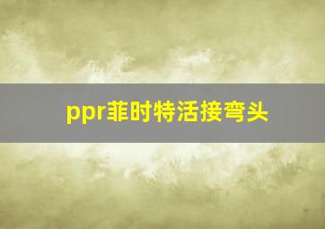 ppr菲时特活接弯头