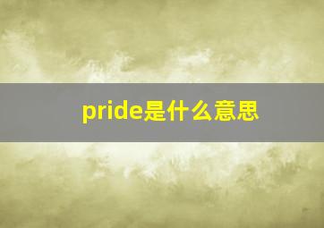 pride是什么意思