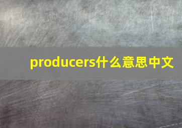 producers什么意思中文