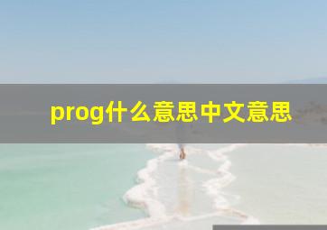 prog什么意思中文意思