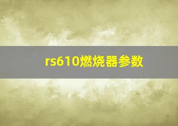 rs610燃烧器参数