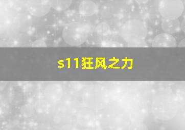 s11狂风之力