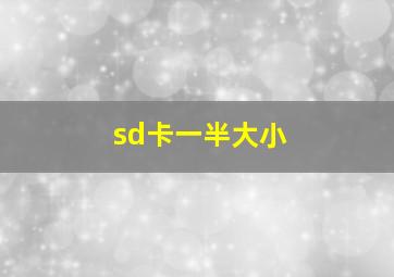 sd卡一半大小