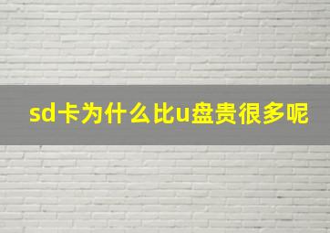 sd卡为什么比u盘贵很多呢