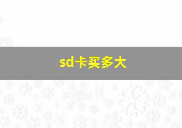 sd卡买多大