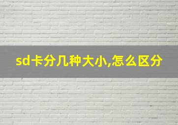 sd卡分几种大小,怎么区分