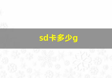 sd卡多少g