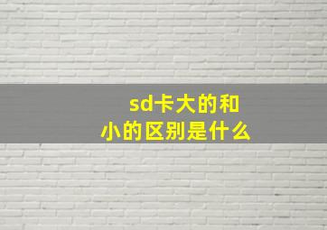 sd卡大的和小的区别是什么