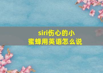 siri伤心的小蜜蜂用英语怎么说