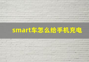 smart车怎么给手机充电