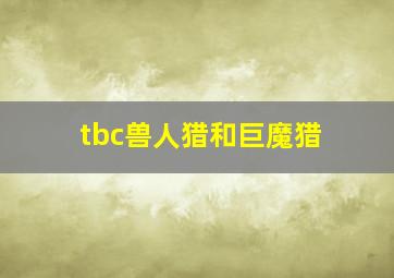 tbc兽人猎和巨魔猎