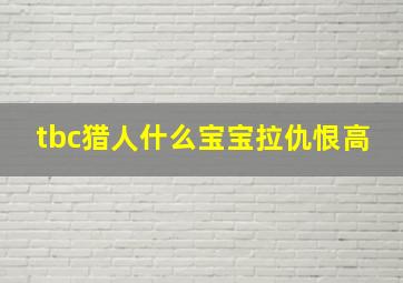 tbc猎人什么宝宝拉仇恨高