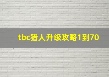 tbc猎人升级攻略1到70