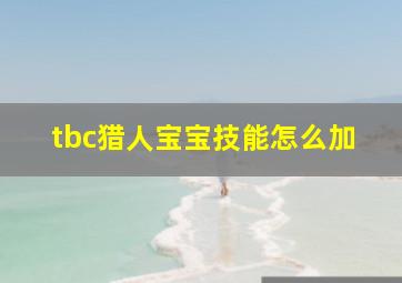 tbc猎人宝宝技能怎么加